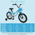 Load image into Gallery viewer, 12/14/16 Inch Kids Bike with Training Wheels and Basket Navy Color
