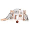 Load image into Gallery viewer, All-in-1 Toddler Slide Playset Playground with Tunnel and Ladder and Basketball
