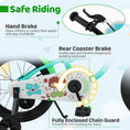 Load image into Gallery viewer, 12/14/16 Inch Kids Bike with Training Wheels and Basket Green Color
