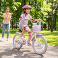 Load image into Gallery viewer, 18-Inch Kids Bike Adjustable with Basket and Streamers Purple - Princess of the Sea Theme
