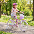 Load image into Gallery viewer, 18-Inch Kids Bike Adjustable with Basket and Streamers Purple - Princess of the Sea Theme
