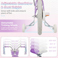 Load image into Gallery viewer, 18-Inch Kids Bike Adjustable with Basket and Streamers Purple - Princess of the Sea Theme
