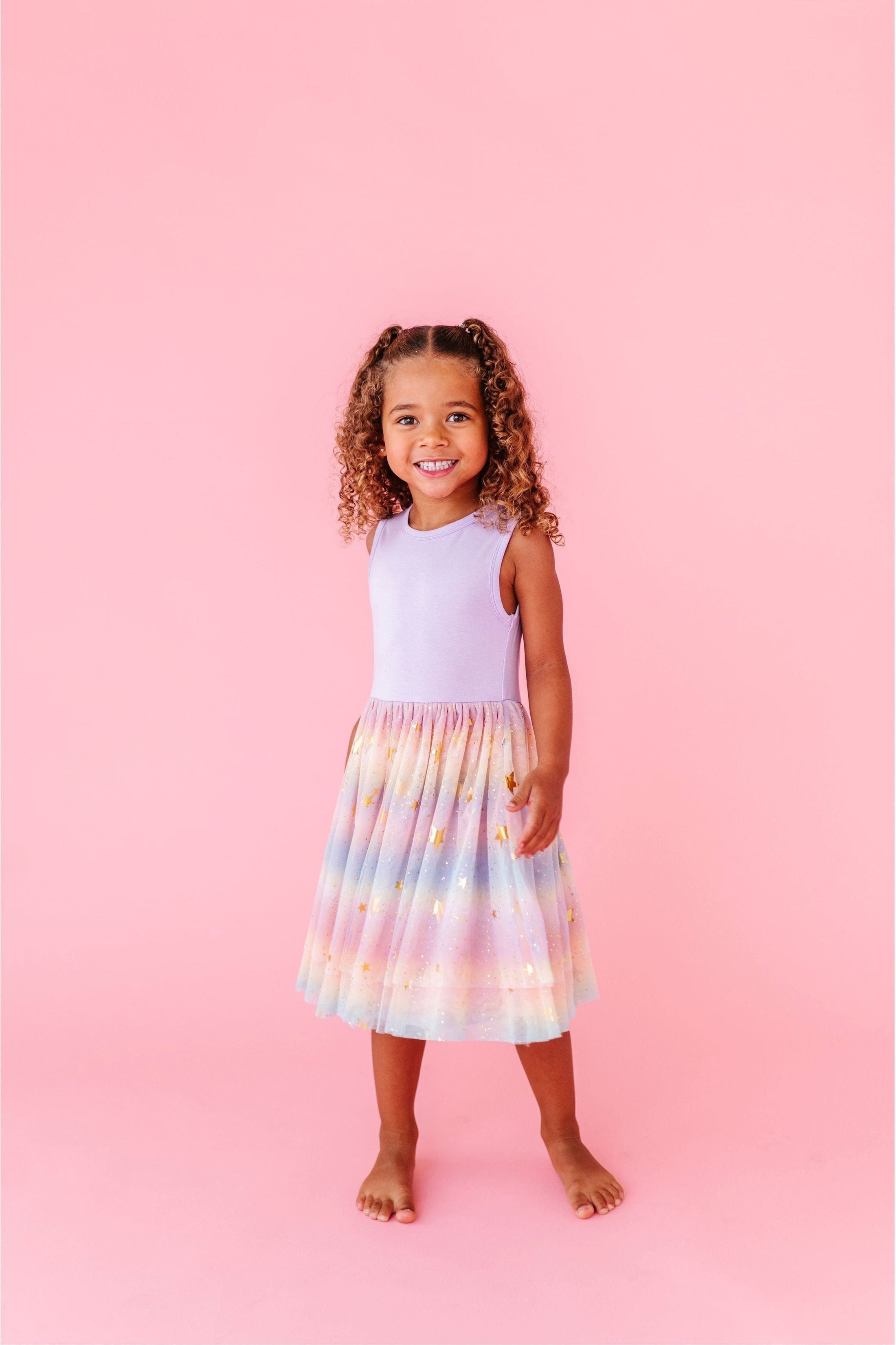 PREORDER! Bamboo Tulle Dress - Rainbow Ombre Twinkle