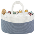 Load image into Gallery viewer, Rope Diaper Caddy in Pacific Blue
