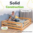 Load image into Gallery viewer, Full-Size Montessori Floor Bed with Strong Slatted Frame
