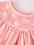 Load image into Gallery viewer, Girls Horse Smocking Embroidered Coral Dress
