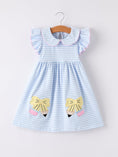 Load image into Gallery viewer, Back To School Girls Stripe Pencil Applique Bow Dress

