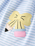 Load image into Gallery viewer, Back To School Girls Stripe Pencil Applique Bow Dress
