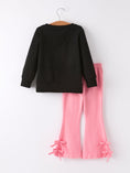 Load image into Gallery viewer, Halloween Black Top + Pink Bell Bottoms
