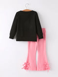 Load image into Gallery viewer, Halloween Black Top + Pink Bell Bottoms
