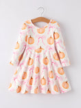 Load image into Gallery viewer, Fall Halloween & Thanksgiving Pumpkin Bow Print Long Sleeve Dress
