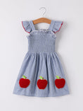 Load image into Gallery viewer, BACK TO SCHOOL Apple Applique Girls Dress
