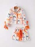 Load image into Gallery viewer, Halloween Mommy and Me Bow Print Pajama Set
