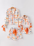 Load image into Gallery viewer, Halloween Mommy and Me Bow Print Pajama Set

