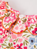 Load image into Gallery viewer, Fall Pumpkin Bow Smock Embroidered Floral Dress
