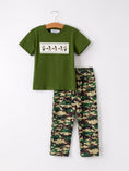 Load image into Gallery viewer, Camouflage Duck Smocking Embroidery Boys Outfit
