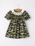 Load image into Gallery viewer, Camouflage Duck Smocking Embroidery Girls Dress
