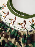 Load image into Gallery viewer, Camouflage Duck Smocking Embroidery Girls Dress
