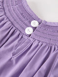 Load image into Gallery viewer, Purple Halloween Smock Embroidery Baby Girl Romper
