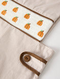 Load image into Gallery viewer, Fall Halloween & Thanksgiving Pumpkin Smock Embroidered Boys Romper
