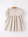 Load image into Gallery viewer, Fall Thanksgiving Pumpkin Embroidery Smock Plaid Girls Dress
