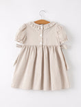 Load image into Gallery viewer, Fall Thanksgiving Pumpkin Embroidery Smock Plaid Girls Dress
