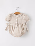 Load image into Gallery viewer, Fall Halloween & Thanksgiving Pumpkin Embroidery Smock Plaid Baby Girl Romper
