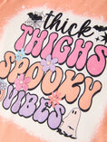 Load image into Gallery viewer, Halloween Letter Bleached Top + Striped Flared Pants
