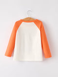 Load image into Gallery viewer, Thanksgiving Pumpkin Letters Print Long Sleeve Boys Top
