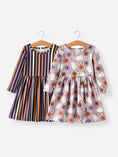 Load image into Gallery viewer, 2 Piece Halloween Ghost Striped Girls Dress Set
