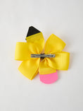 Load image into Gallery viewer, Back To School Pencil Bow 4.3 inch Hair Clip
