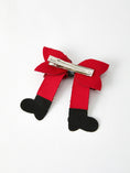 Load image into Gallery viewer, Christmas Red Sequined Zirconia Bow Hairpin
