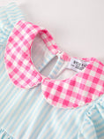 Load image into Gallery viewer, Back To School Girls Striped lapels Bow Dress
