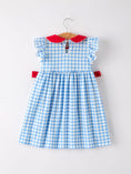 Load image into Gallery viewer, Back To School Girls Striped lapels Apple Bow Dress
