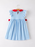 Load image into Gallery viewer, Back To School Girls Striped lapels Apple Bow Dress

