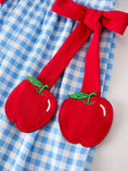 Load image into Gallery viewer, Back To School Girls Striped lapels Apple Bow Dress
