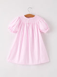 Load image into Gallery viewer, Fall Halloween Pink Spider Pumpkin Ghost Smock Embroidery Girl Dress
