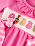 Load image into Gallery viewer, Fall Thanksgiving& Halloween "GOBBLE" Smock Embroidery Baby Girl Romper
