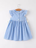 Load image into Gallery viewer, Fall Thanksgiving& Halloween Blue Pumpkin Smock Embroidery Baby Girl Dress
