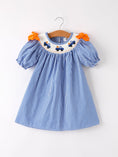 Load image into Gallery viewer, Fall Thanksgiving & Halloween Truck Smock Embroidery Baby Girl Dress
