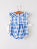 Load image into Gallery viewer, Fall Thanksgiving& Halloween Blue Pumpkin Smock Embroidery Baby Girl Romper
