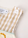 Load image into Gallery viewer, Fall Thanksgiving Apricot Plaid Chick Embroidery Smocking Baby Boys Romper
