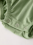 Load image into Gallery viewer, Fall Thanksgiving Chicken Smock Embroidered Green  Baby Girl Romper
