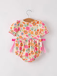 Load image into Gallery viewer, Autumn Halloween Thanksgiving Pumpkin Embroidery Smock Floral Girls Romper
