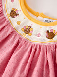 Load image into Gallery viewer, Fall Thanksgiving Turkey Leaf Embroidery Smocking Bow Girls Dress
