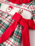 Load image into Gallery viewer, Christmas Plaid Smocking Embroidered Girls Bloomers Romper Set
