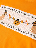 Load image into Gallery viewer, Fall Halloween Orange Embroidery Smocking Boys Set
