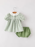 Load image into Gallery viewer, Fall Halloween & Thanksgiving Applique Plaid Girls Bloomers Romper Set
