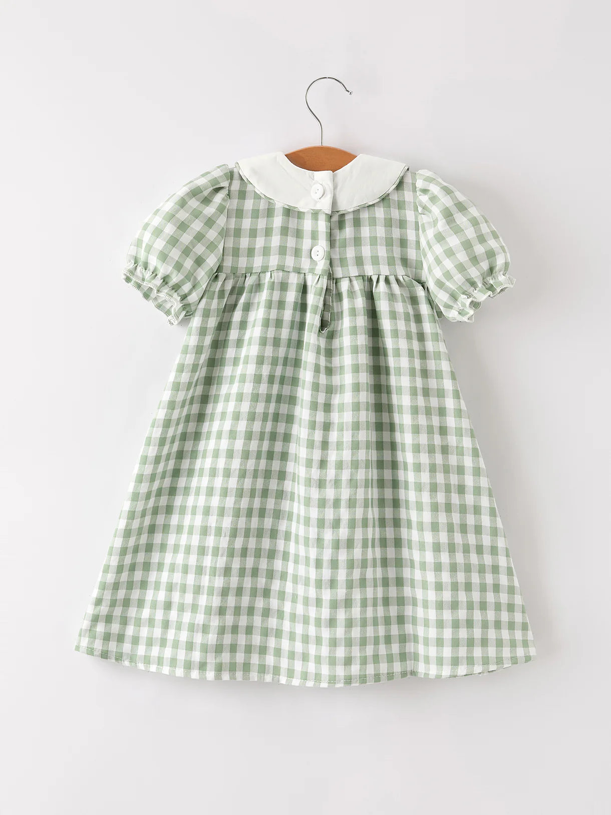 Fall Halloween & Thanksgiving Pumpkin Applique Plaid Green Girls Dress
