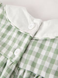 Load image into Gallery viewer, Fall Halloween & Thanksgiving Pumpkin Applique Plaid Green Girls Dress
